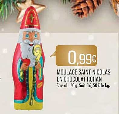 moulage saint nicolas en chocolat rohan