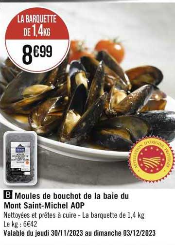 moules de bouchot de la baie du mont saint-michel aop