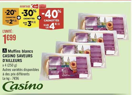 muffins blancs casino saveurs d'ailleurs