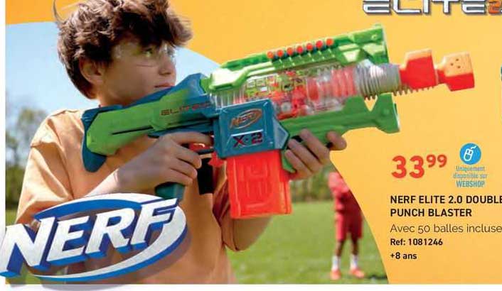 nerf elite 2.0 double punch blaster