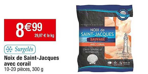 noix de saint-jacques avec corail