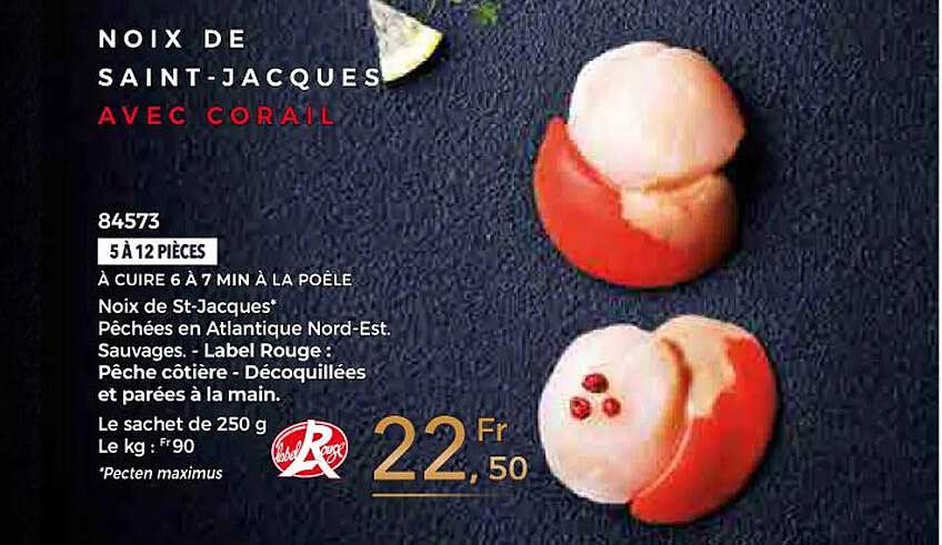 noix de saint-jacques avec corail