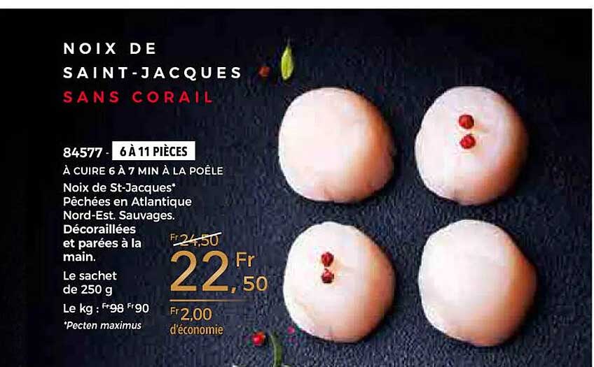 noix de saint-jacques sans corail