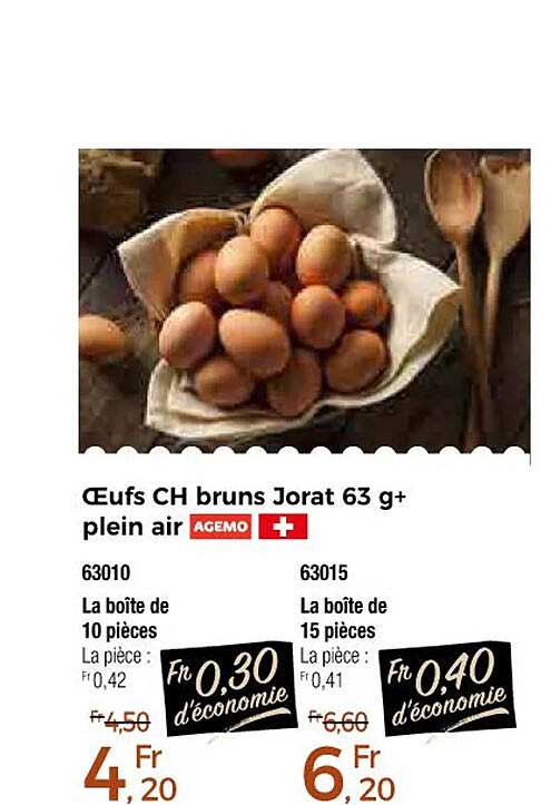 œufs ch bruns jorat 63 g+