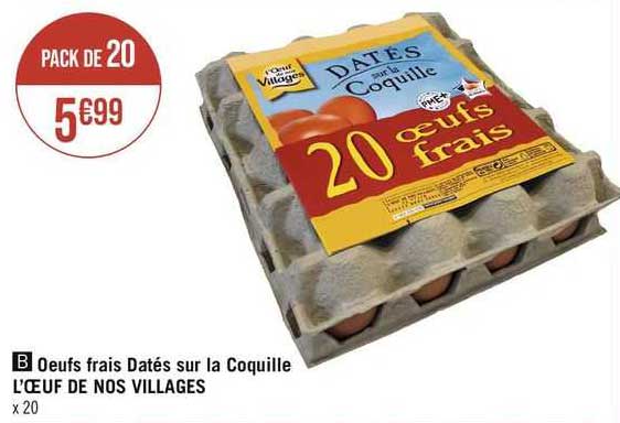 œufs frais datés sur la coquille l'œuf de nos villages