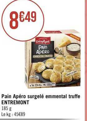 pain apéro surgelé emmental truffe entre mont