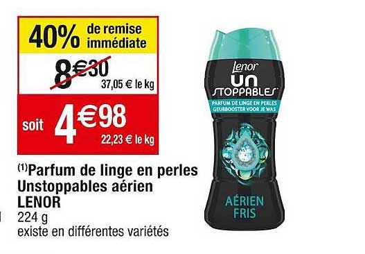Parfum De Linge En Perles Unstoppables Aérien Lenor