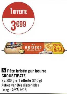 Pâte Brisée Pur Beurre Croustipate