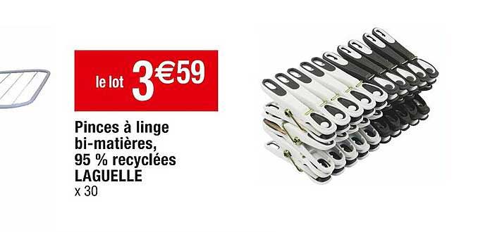 pinces à linge bi-matières, 95% recyclées laguelle