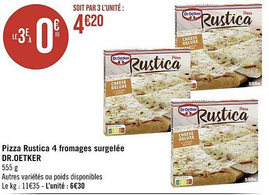pizza rustica 4 fromages surgelée dr.oetker