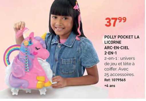 polly pocket la licorne arc-en-ciel 2-en-1