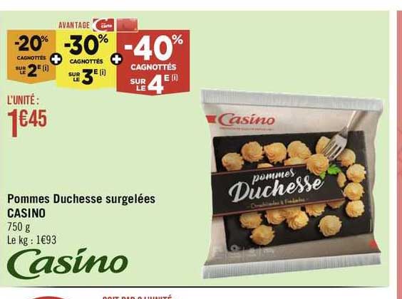 Pommes Duchesse Surgelées Casino