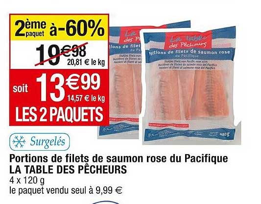 portions de filets de saumon rose du pacifique la table des pêcheurs