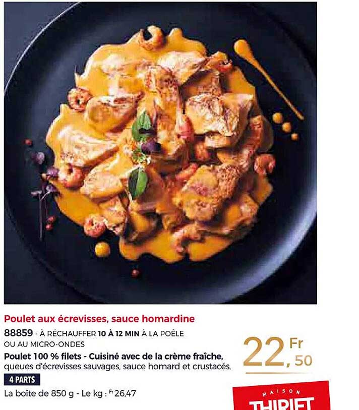 poulet aux écrevisses, sauce homardine