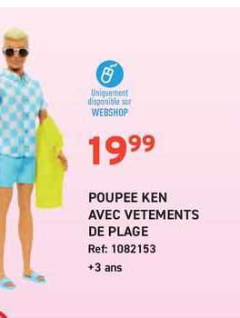 poupeen ken avec vetements de plage