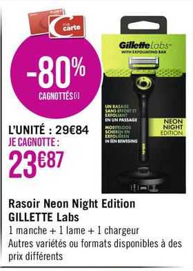 rasoir néon night edition gillette labs