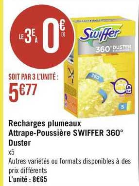Recharges Plumeaux Attrape-poussière Swiffer 360° Duster