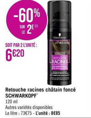 retouche racines châtain foncé schwarkopf