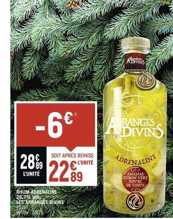 rhum adrenaline 28,7% vol. les arrangés divins