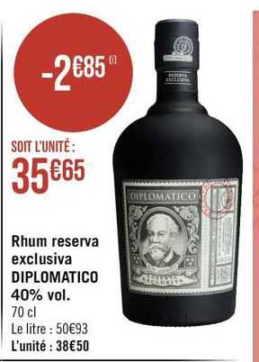 rhum reserva exclusiva diplomatico 40% vol.