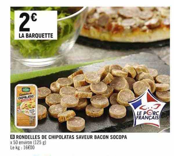 Rondelles De Chipolatas Saveur Bacon Socopa