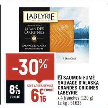 saumon fumé sauvage d'alaska grandes origines labeyrie