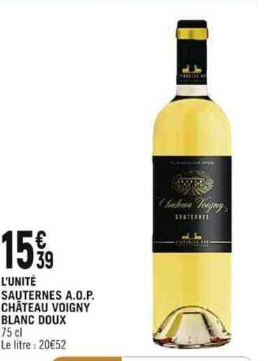 sauternes a.o.p. château voigny blanc doux
