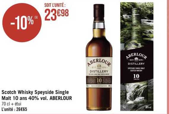 scotch whisky speyside single malt 10 ans 40% vol. aberlour