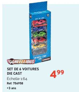 set de 6 voitures die cast wheellious