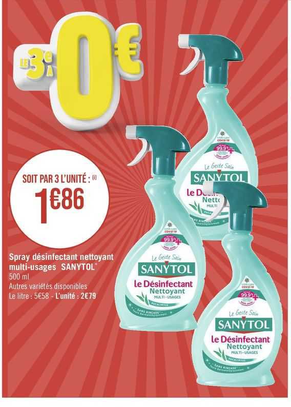 spray désinfectant nettoyant multi-usages sanytol