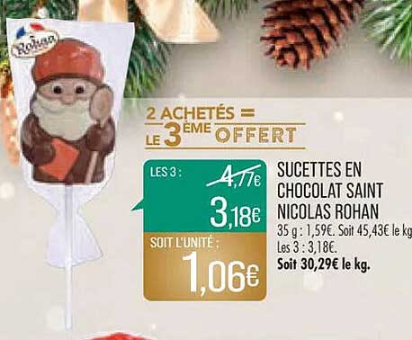 sucettes en chocolat saint nicolas rohan