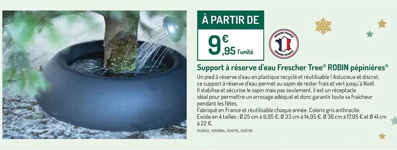 support à réverse d'eau frescher tree robin pépinières