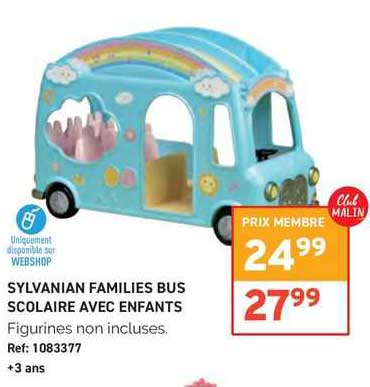 sylvanian families bus scolaire avec enfants