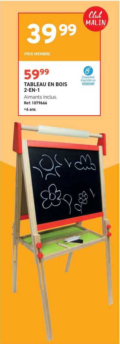 tableau en bois 2-en-1