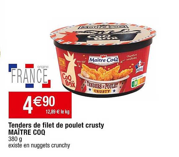 tenders de filet de poulet crusty maître coq