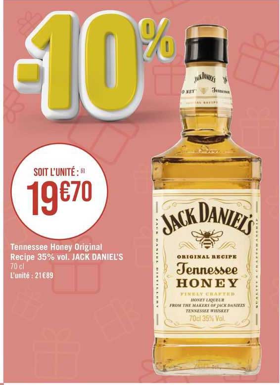 tennessee honey original recipe 35% vol. jack daniel's