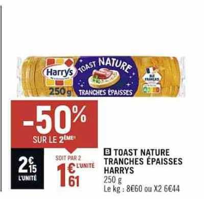 toast nature tranches épaisses harrys