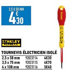 tournevis électricien isolé stanley fatmax