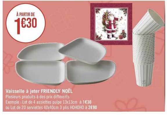 vaisselle à jeter friendly noël