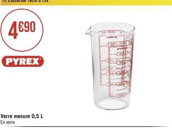 verre mesure 0,5 l pyrex