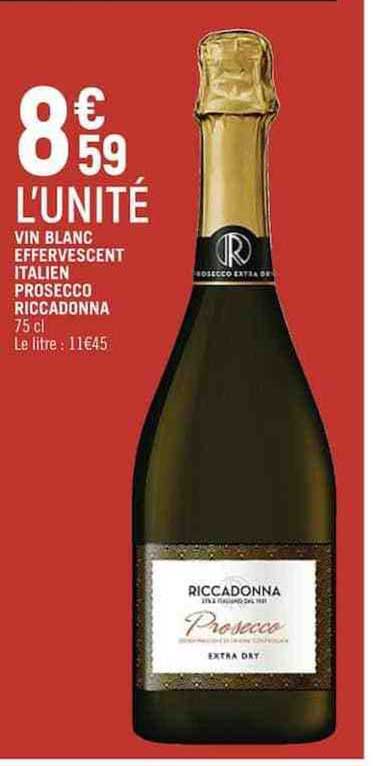 Vin Blanc Effervescent  Italien Prosecco Riccadonna