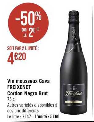 vin mousseux cava freixenet cordon negro brut