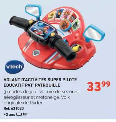 volant d'activités super pilote éducatif pat' patrouille vtech