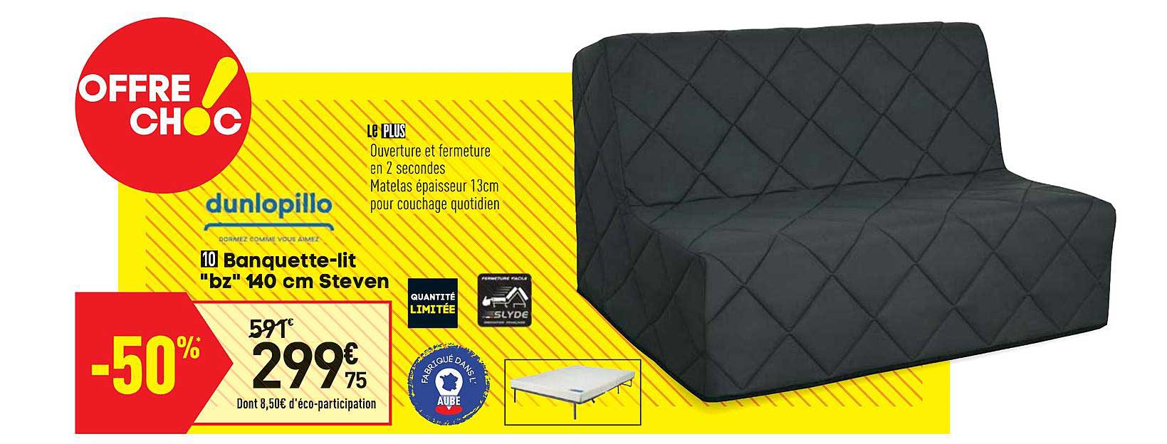 banquette lit "bz" 140 cm steven