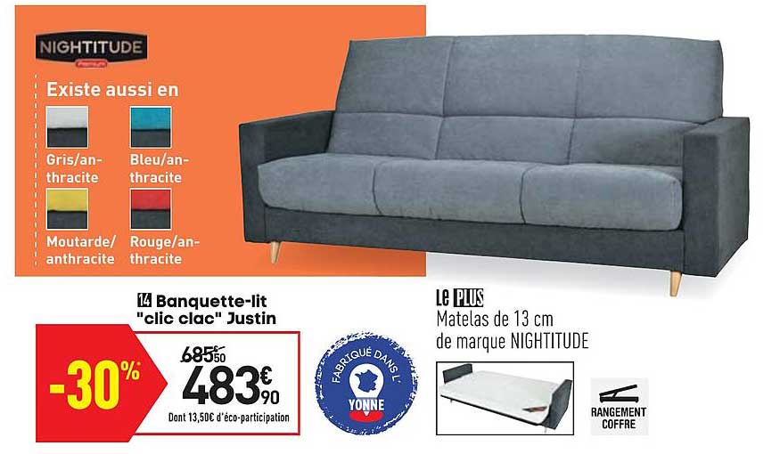 banquette lit "clic clac" justin