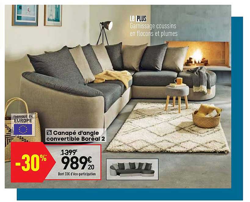 canapé d'angle convertible boréal 2