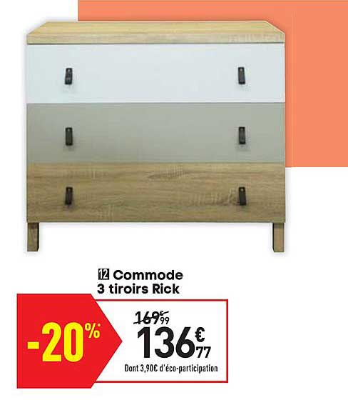 Commode 3 Tiroirs Rick