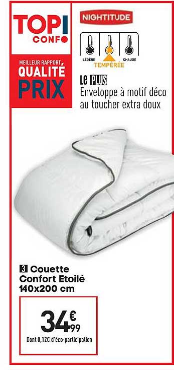 couette confort étoilé 140x200 cm