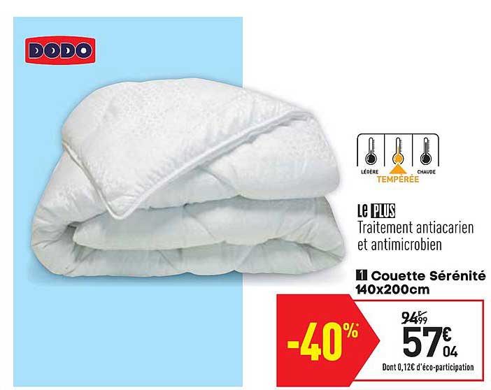 couette sérénité 140x200 cm dodo