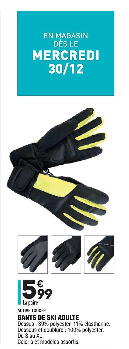 gants de ski adulte active touch